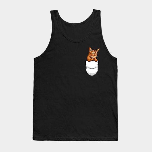 Funny Abyssinian Pocket Cat Tank Top by Pet My Dog